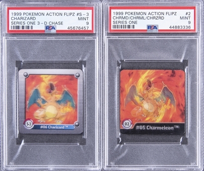 1999 Pokemon Action Flipz Rare Charizard 3-D Hologram Card Pair - PSA 9 MINT